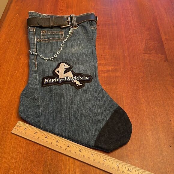 Handmade Harley Davidson Christmas Stocking - Picture 3 of 4